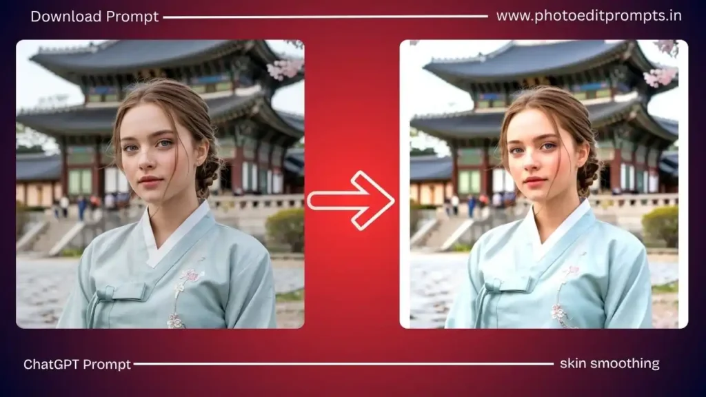 How to prompt for portrait photo skin smoothing