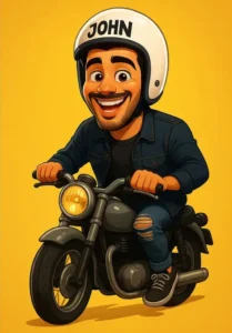 ChatGPT photo cartoon style Editing Prompt Bike