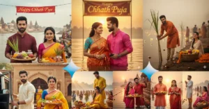 15 Gemini AI Prompts Perfect Chhath Puja Couple Shots in 8K DSLR