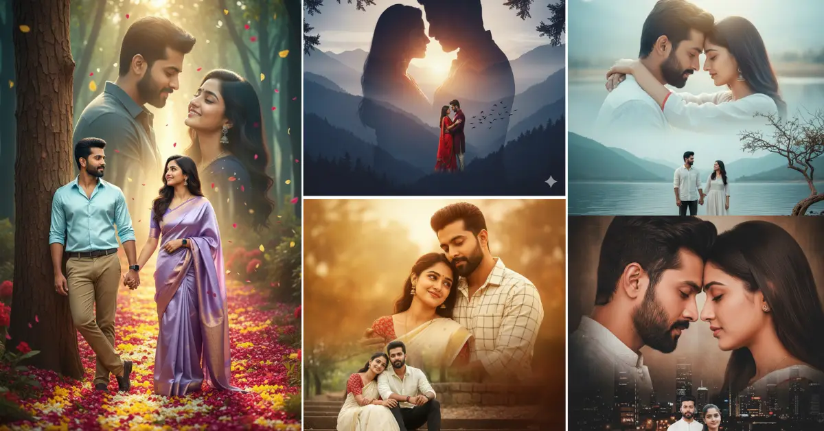 Realistic Double Exposure Prompts for Couples