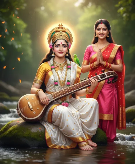 saraswati puja girls photo prompts gemini ai