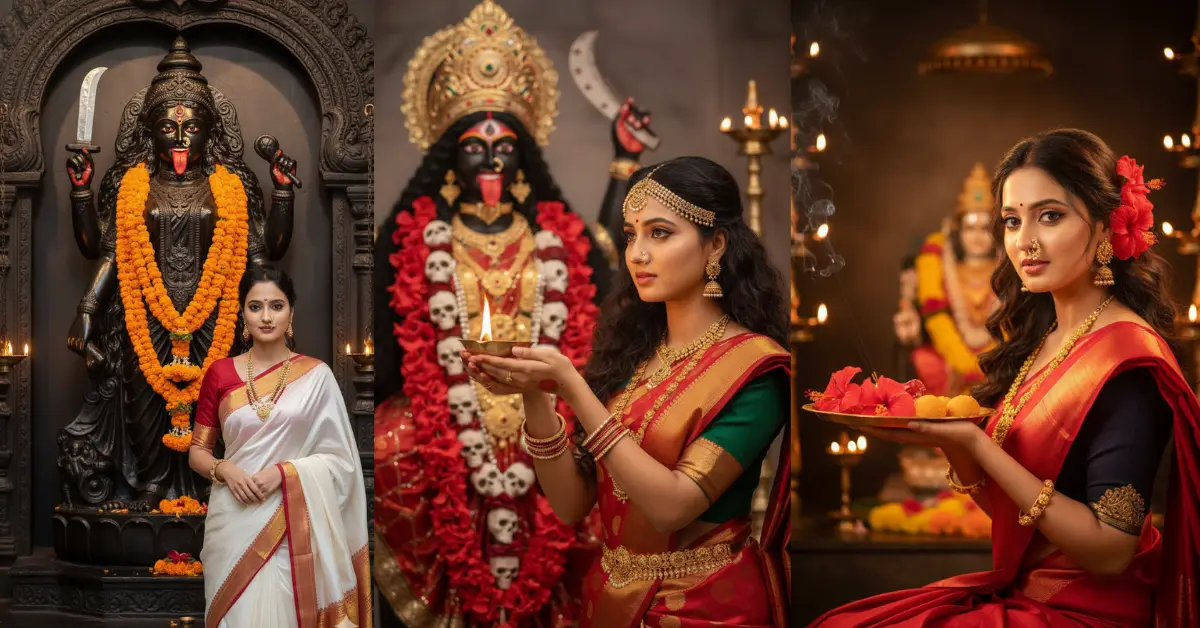 Kali puja photos using Gemini AI- Transform into DSLR 8K Divine Creativity