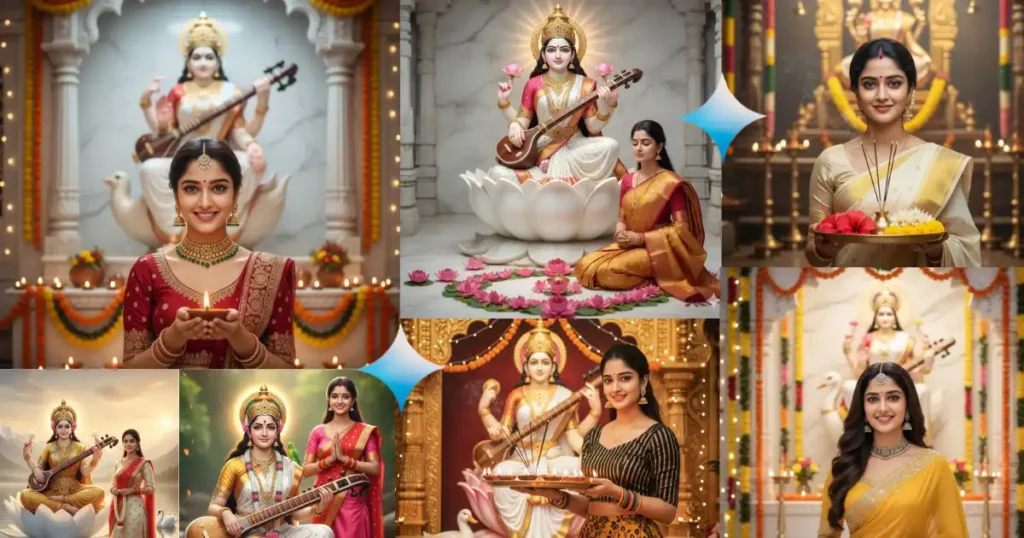 Gemini AI Prompt Pack for Saraswati Puja 2026 Girl Photos Aesthetic Looks