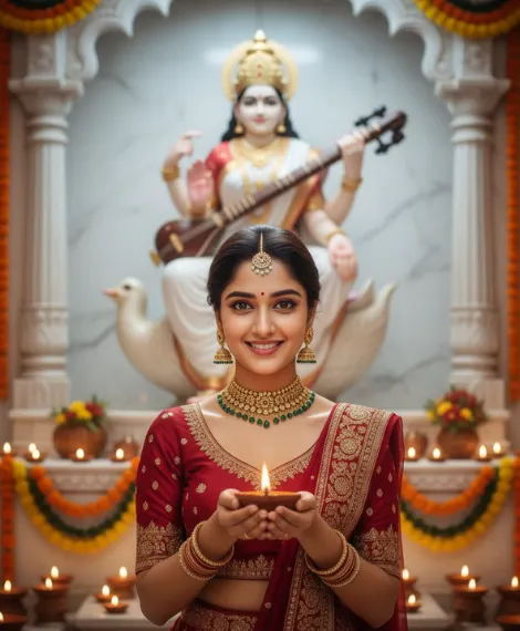 saraswati puja girls photo prompts
