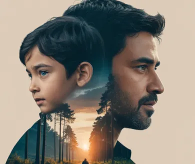 Google Gemini Prompt for Cinematic Double-Exposure With Your Childhood image