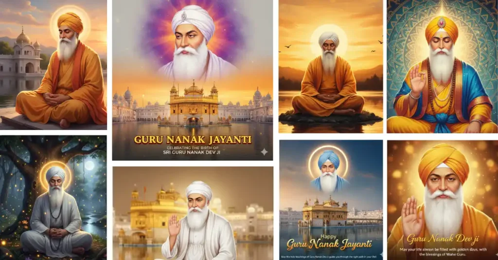 celebrating photos of birthday of Guru Nanak Dev Ji using Google Gemini prompts