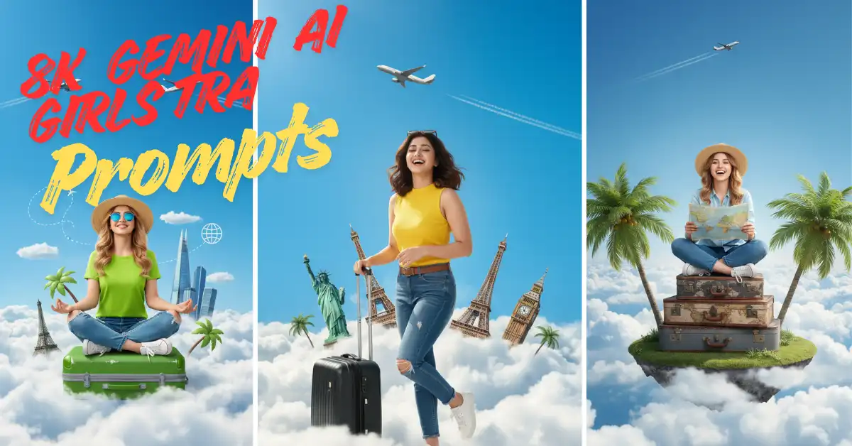 8K Gemini AI Nano Banana Prompts for Girls Travel Around the World