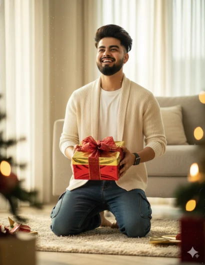 Festive AI photo edit using Gemini AI