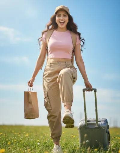 AI generated girl traveling the world using Gemini Nano Banana prompt