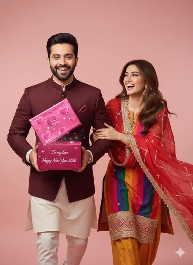 Top Gemini Prompts for Happy New Year Couple Wishes Images