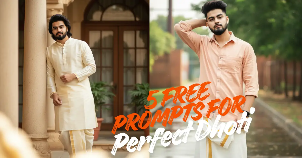 Top 5 Free Google Gemini Prompts for Perfect Dhoti Photoshoot Shots(8K Quality!)