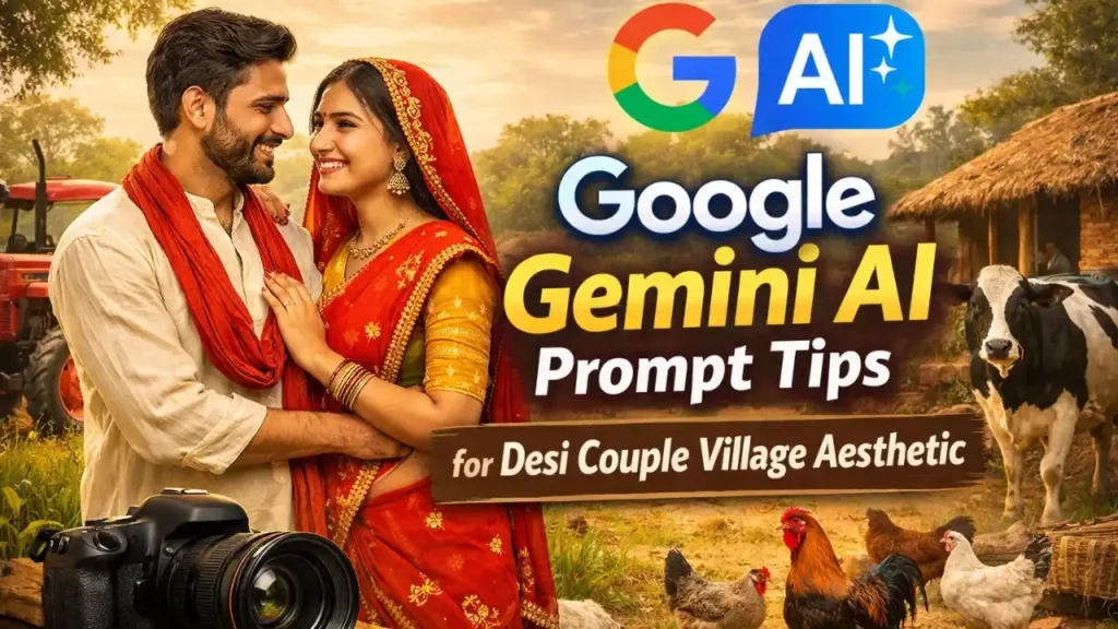 Google Gemini Ai Prompt Tips for Desi Couple Village Aesthetic