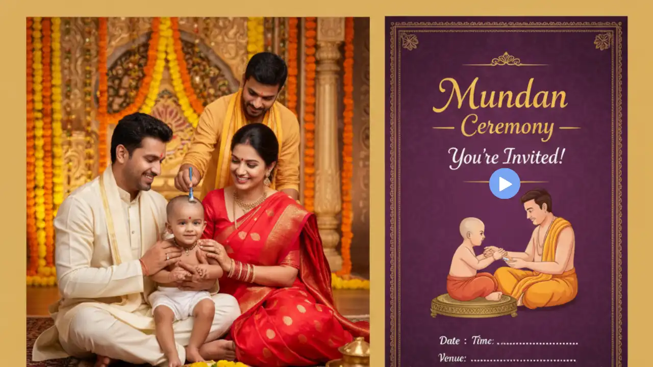 How To Make Mundan Ceremony Invitation Video: Using Gemini and Grok