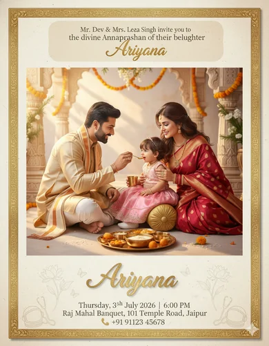 How to Make Annaprashan Invitation Card with Google Gemini AI