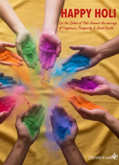 Happy holi poster making prompt