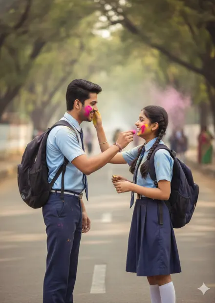 Young Couple Holi Prompt