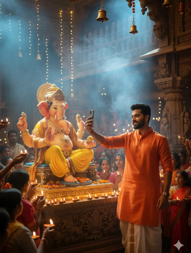 Man prompt Ganesh Chaturthi Gemini AI