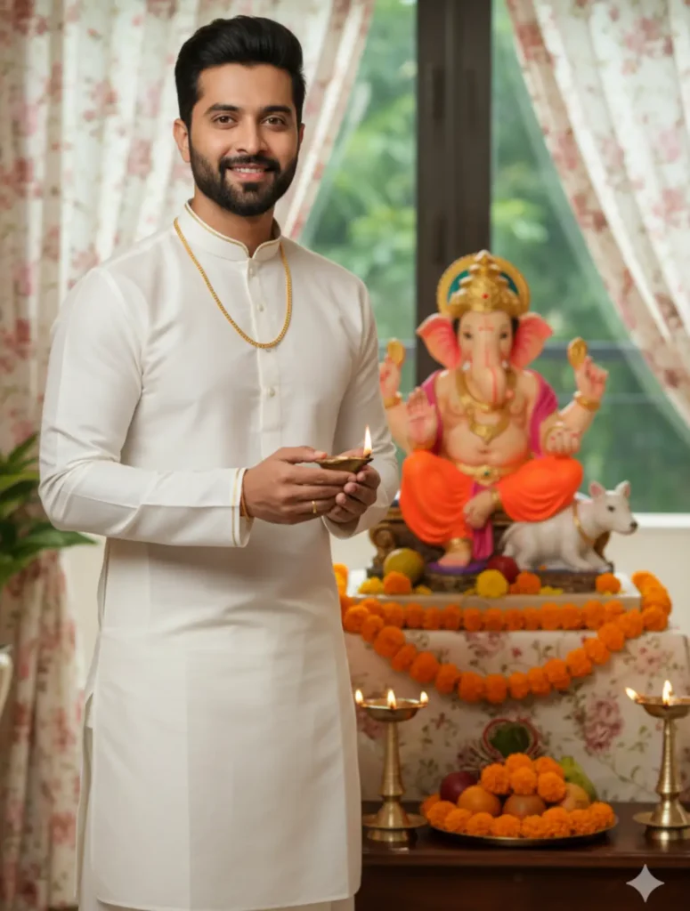 Man prompt Ganesh Chaturthi Gemini AI