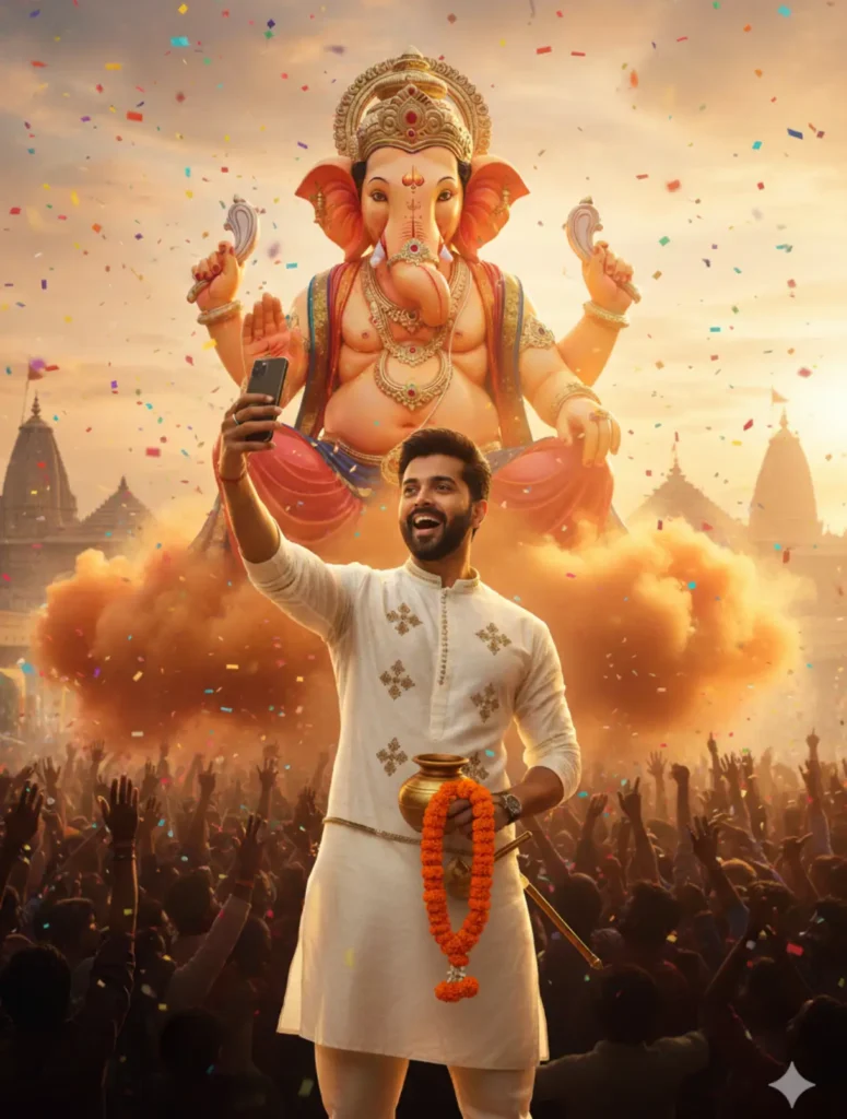 Man prompt Ganesh Chaturthi Gemini AI