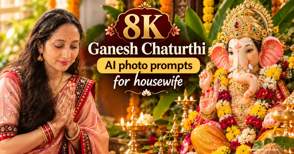8K Ganesh Chaturthi AI photo prompts for housewife