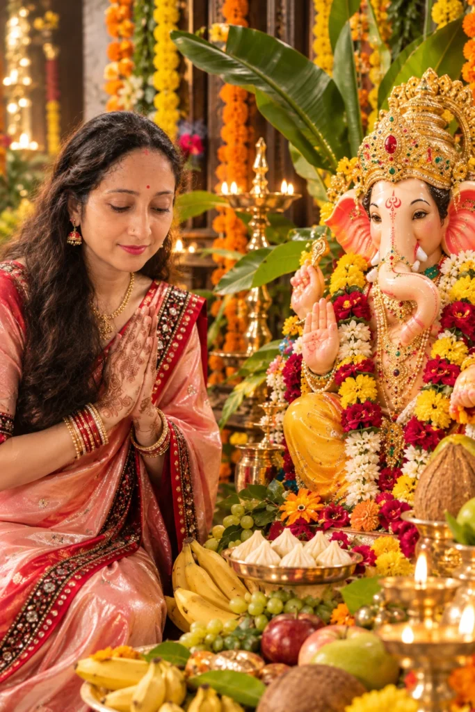 8K Ganesh Chaturthi AI photo prompts for housewife