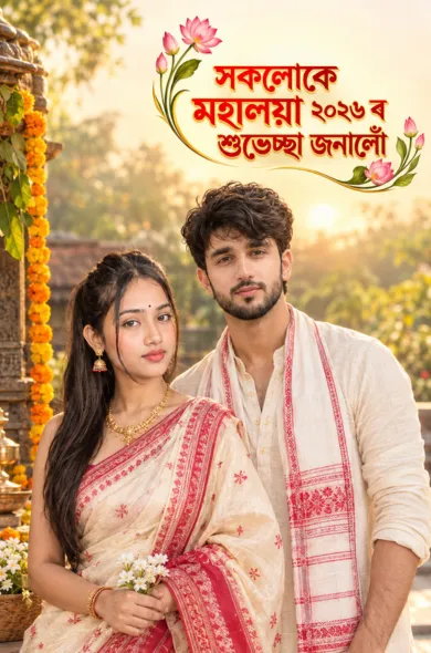 Mahalaya Wish Message Image for Love Couple Prompt