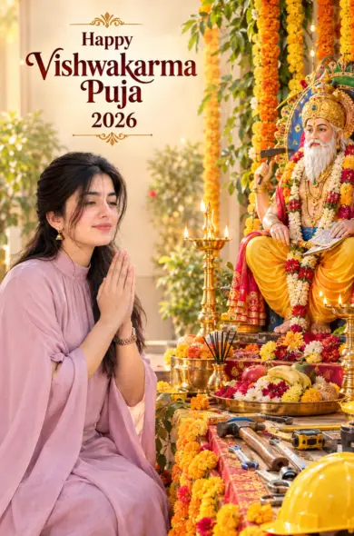 vishwakarma Puja Social Media Image Prompt