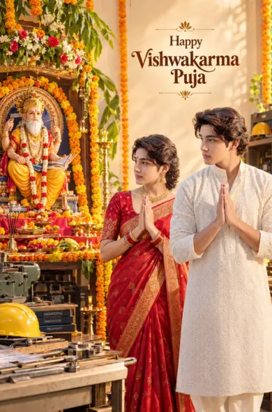 Traditional Vishwakarma Puja Celebration Prompt