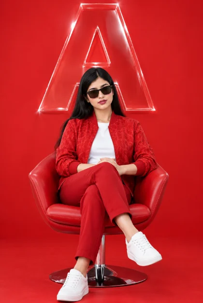 8K studio portrait for woman