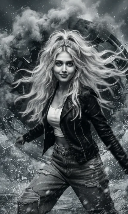 Photorealistic editorial artwork prompt for girl