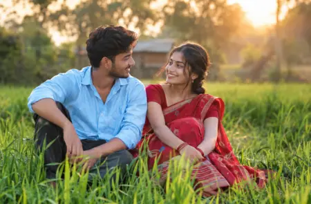 Rural Field Couple Portrait Prompt