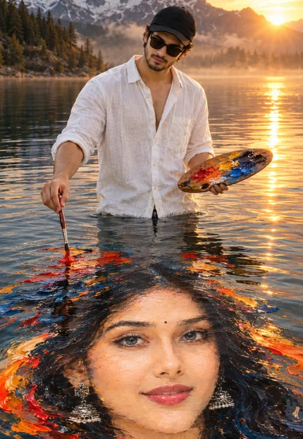 Surreal Painter in Water Prompt