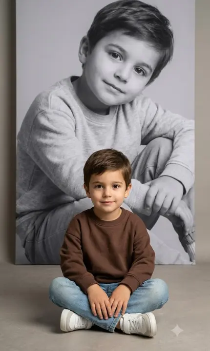 Double-composition boy image prompt