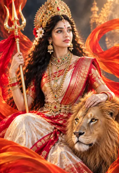 8K Cinematic Durga Puja AI Video Prompt Free Download