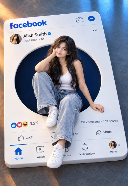 3D social media mockup image prompt
