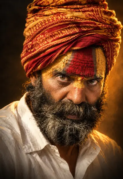 Men's digital oil painting portrait