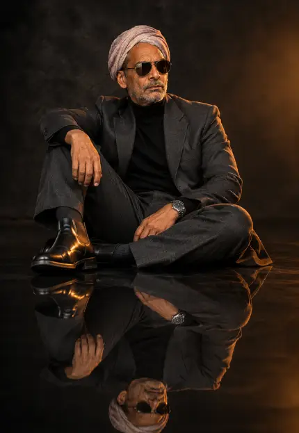 Men's cinematic studio portrait prompt