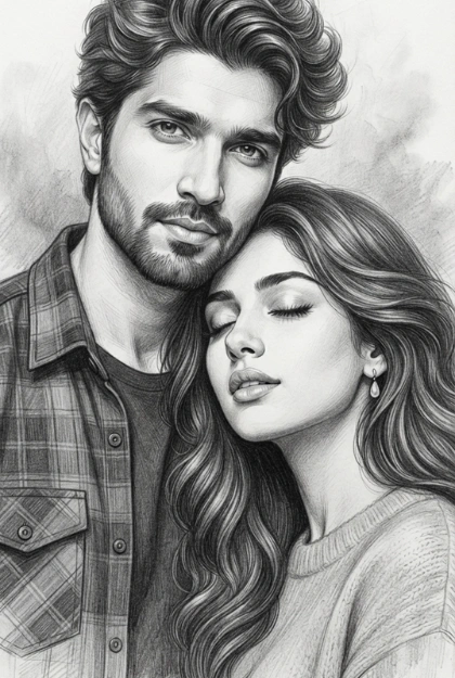 Prompt for a Romantic Graphite Pencil Sketch