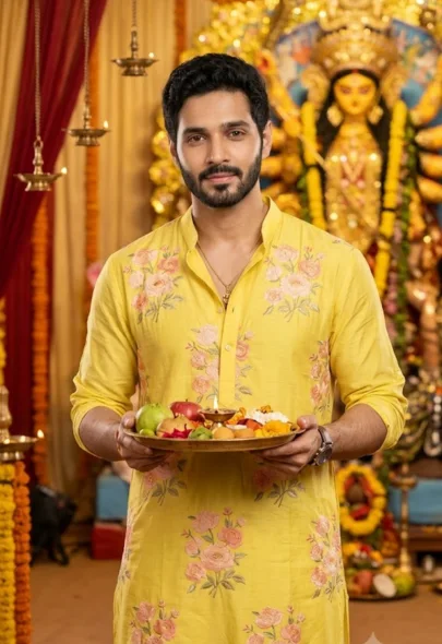 Saptami Puja Man Gemini Ai Image